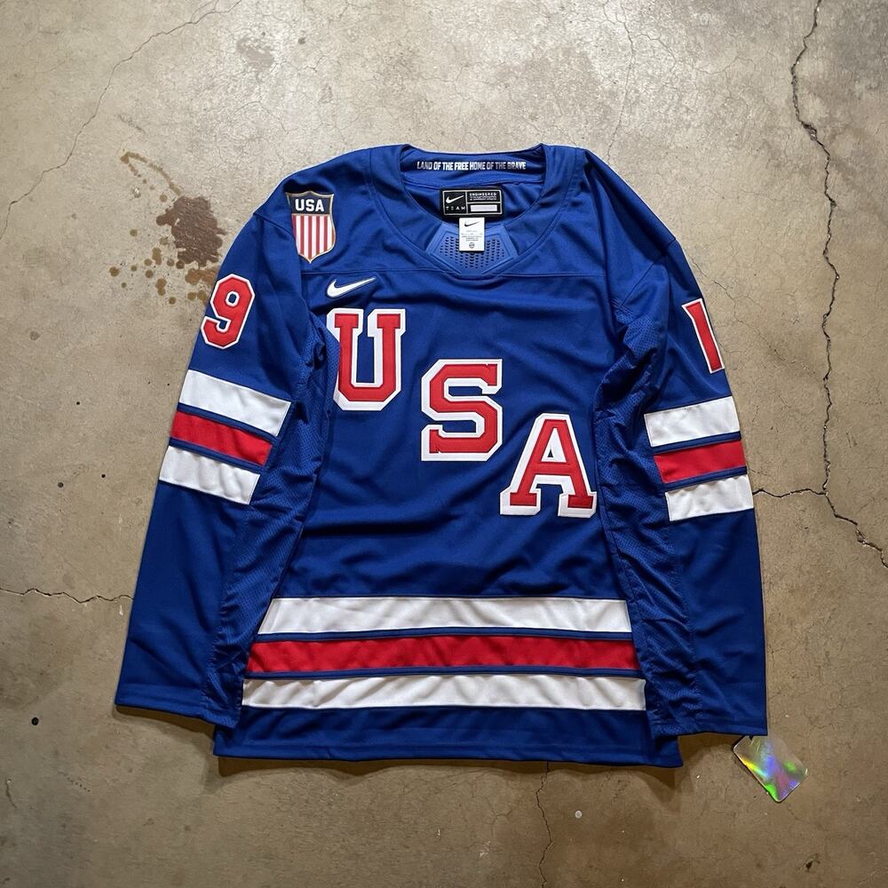 Matthew Tkachuk 2026 Olympics Team USA Size M Jersey Blue